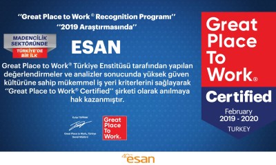 Esan'dan Türk Madencilik Sektöründe bir ilk daha: GPTW